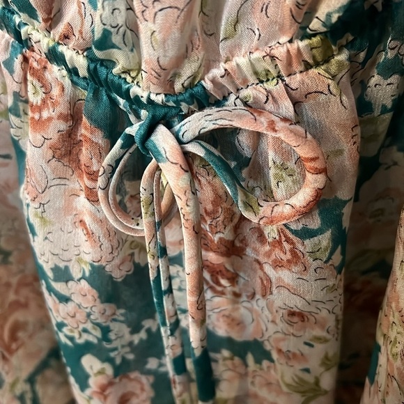 Lush see thru top sleeves size S lightweight boho flower spring sheer romantic - Picture 5 of 11